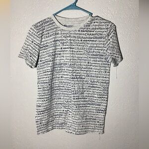 Champion Short Sleeve All Over Print Logo T-shirt Gray Size XL ( Boy)